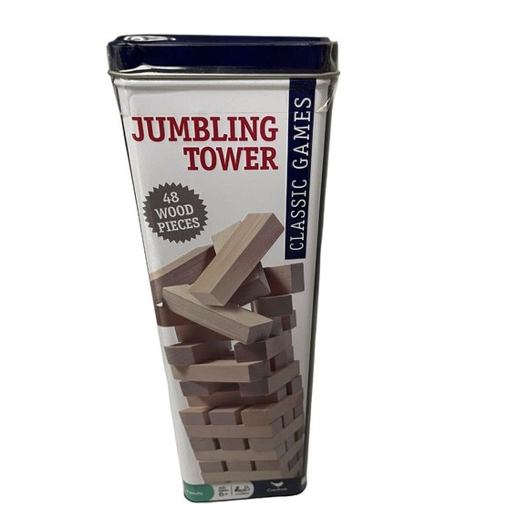 Cardinal Games JUMBLING TOWER 48 Wood Pieces in Tin Ages 6+ CARDINAL Solid 2006 - Picture 3 of 6